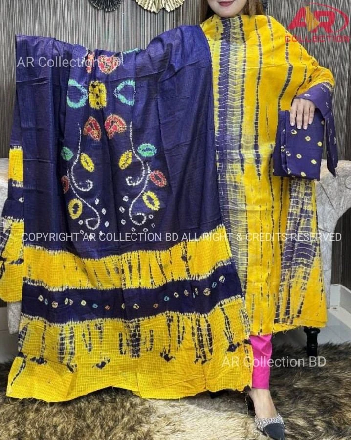 Devdas  Batik New exclusive designed Unstitched Cotton There Piece
